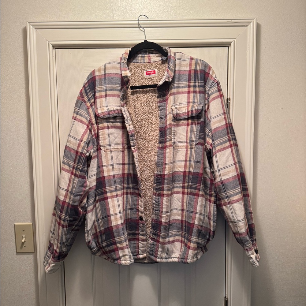 Plaid Sherpa-Lined Jacket
